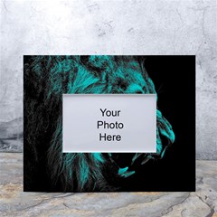 Angry Male Lion Predator Carnivore White Tabletop Photo Frame 4 x6  by Ndabl3x