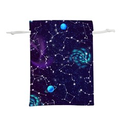 Realistic Night Sky Poster With Constellations Lightweight Drawstring Pouch (l) by Ket1n9