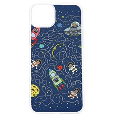 Cat Space Astronaut Rocket Maze Iphone 15 Tpu Uv Print Case by Perong