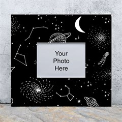 Black Space Drawing Art Planet Drawing Stars Black Space Galaxy Outer Space White Wall Photo Frame 5  X 7  by Perong