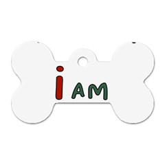 America  I Am Race Dog Tag Bone (two Sides) by RiverRootz