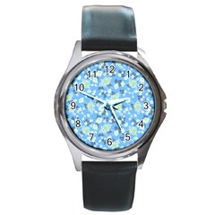 Pattern Texture Seamless Design Round Metal Watch by Perong