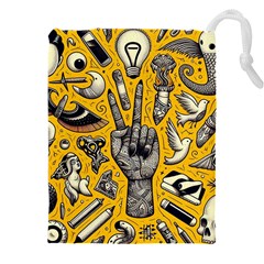 Yellow Template Design Drawstring Pouch (5xl) by Perong