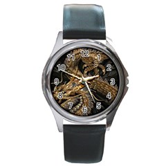 Japanese Dragon Pentagram Round Metal Watch by Perong