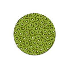 Kiwi Fruit Pattern Green Background Magnet 3  (round) by Paksenen