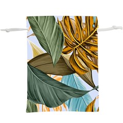 Monstera Palm Leaves Plants Lightweight Drawstring Pouch (xl) by Paksenen