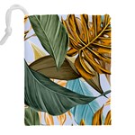 Monstera Palm Leaves Plants Drawstring Pouch (4XL) Back