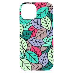 Pattern Leaves Background Nature Iphone 15 Plus Black Uv Print Pc Hardshell Case by Proyonanggan