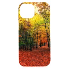 Forest Woods Autumn Nature Iphone 15 Plus Black Uv Print Pc Hardshell Case by Proyonanggan