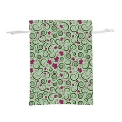 Swirls Foliage Leaves Green Lightweight Drawstring Pouch (s) by Proyonanggan