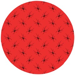 Spiders Pattern Seamless Arachnids Wooden Puzzle Round by Maspions