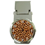 Leopard Skin Texture Macro, Brown Money Clip Watches Front