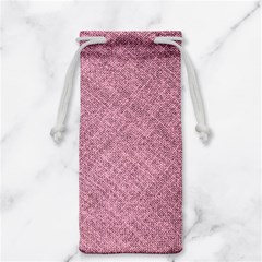 Pink Fabric Texture, Knitted Pink Texture, Jewelry Bag by kyorashop23