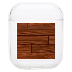 Seamless Wooden Planks Brown Wooden Background Soft Tpu Airpods 1/2 Case by kyorashop23