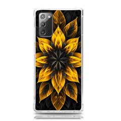 Yellow Flower Pattern Leaves Samsung Galaxy Note 20 Tpu Uv Case by Maspions