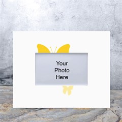 Yellow Butterfly Animals Fly White Tabletop Photo Frame 4 x6  by anzea