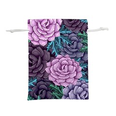 Purple Rose Retro Floral Flower Lightweight Drawstring Pouch (s) by Bedest