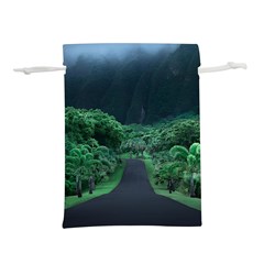 Jungle Road Hawaii Asphalt Mountains Green Lightweight Drawstring Pouch (s) by Bedest