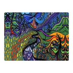 Psychedelic Digital Art Artwork Landscape Colorful Two Sides Premium Plush Fleece Blanket (mini) by Bedest
