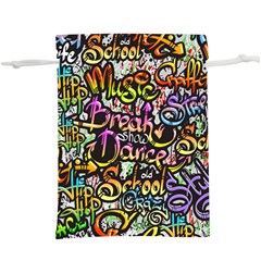 Graffiti Word Seamless Pattern Lightweight Drawstring Pouch (xl) by Bedest