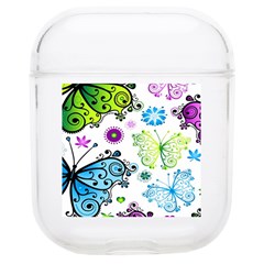 Butterflies, Abstract, Background, Colorful Soft Tpu Airpods 1/2 Case by kyorashop23