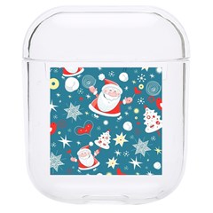 Christmas Pattern, Pattern, Christmas, Santa, Blue Hard Pc Airpods 1/2 Case by kyorashop23