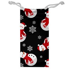 Christmas Texture, Retro Background With Snowmen Jewelry Bag by kyorashop23