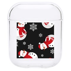 Christmas Texture, Retro Background With Snowmen Hard Pc Airpods 1/2 Case by kyorashop23