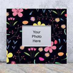 Foliage Pattern, Adorable Beautiful White Wall Photo Frame 5  X 7  by kyorashop23