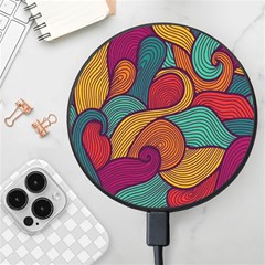 Swirly, Abstract, Multi Colored, Pattern, Wireless Fast Charger(black) by kyorashop23