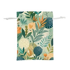 Leaves Pattern Flora Lightweight Drawstring Pouch (l) by Salmanaz77