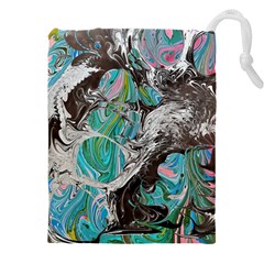 Marbling Mono Blend  Drawstring Pouch (5xl) by kaleidomarblingart