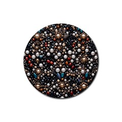 Pearls And Stones Rubber Round Coaster (4 Pack) by dedoma