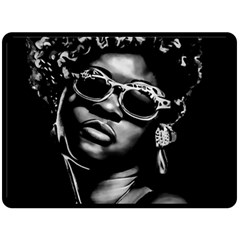 Afro Beauty Woman Portrait (ai+human) Two Sides Fleece Blanket (large) by dflcprintsclothing