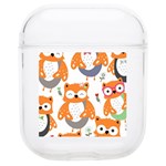 Cute Colorful Owl Cartoon Seamless Pattern Soft TPU AirPods 1/2 Case Front