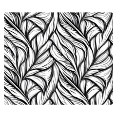 Black White Flower Texture Pattern Two Sides Premium Plush Fleece Blanket (kids Size) by Grandong