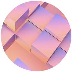 3d Texture Abstract Pattern Vintage Wooden Puzzle Round by Grandong