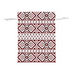 Illustration Of Ukrainian Folk Seamless Pattern Ornament Lightweight Drawstring Pouch (L) Front
