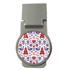 Scandinavian Folk Seamless Pattern Money Clips (round)  by Grandong