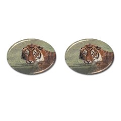 Swimming Tiger Cufflinks (oval) by ExtraAwesomeSauce