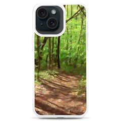 Peaceful Green Forest Walk Iphone 15 Plus Tpu Uv Print Case by ExtraAwesomeSauce