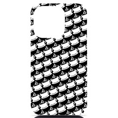 Stylish Coffee Cup Pattern Iphone 14 Pro Black Uv Print Case by ExtraAwesomeSauce