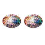 Cosmic Owls Pattern Cufflinks (Oval) Front(Pair)