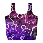 Cosmic Network Geometric Art Full Print Recycle Bag (L) Back
