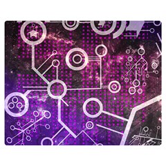Cosmic Network Geometric Art Two Sides Premium Plush Fleece Blanket (teen Size) by ExtraAwesomeSauce