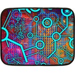 Abstract Tech Galaxy Design Two Sides Fleece Blanket (Mini) 35 x27  Blanket Back