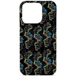 Multicolored DNA Strand Art iPhone 15 Pro Black UV Print PC Hardshell Case Front