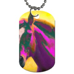 Vibrant Abstract Equine Art Dog Tag (one Side) by ExtraAwesomeSauce