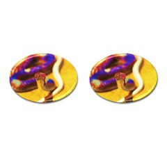 Vibrant Forked-tongue Snake Art Cufflinks (oval) by ExtraAwesomeSauce