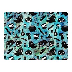 Ghosts Owls Pumpkins Two Sides Premium Plush Fleece Blanket (mini) by kyorashop23